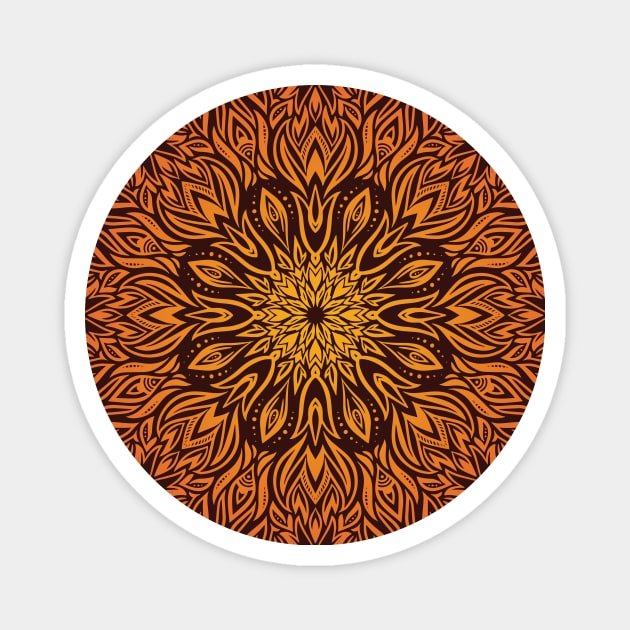 Fire Spirit Mandala Magnet by polliadesign